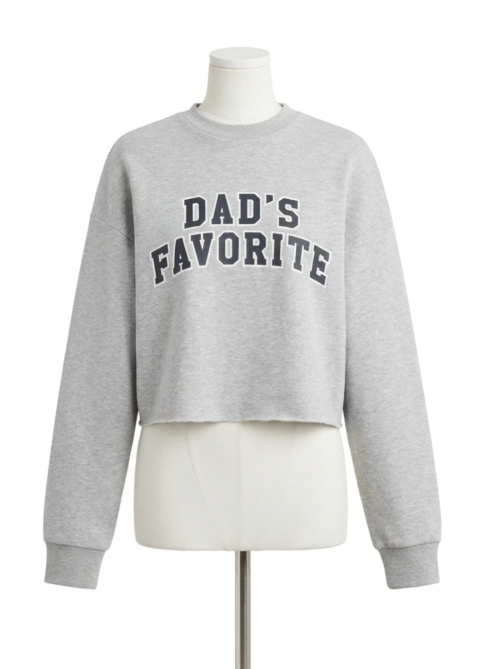 NEW FAVORITE DAUGHTER dad's favorite cropped crewneck sweatshirt in heather grey